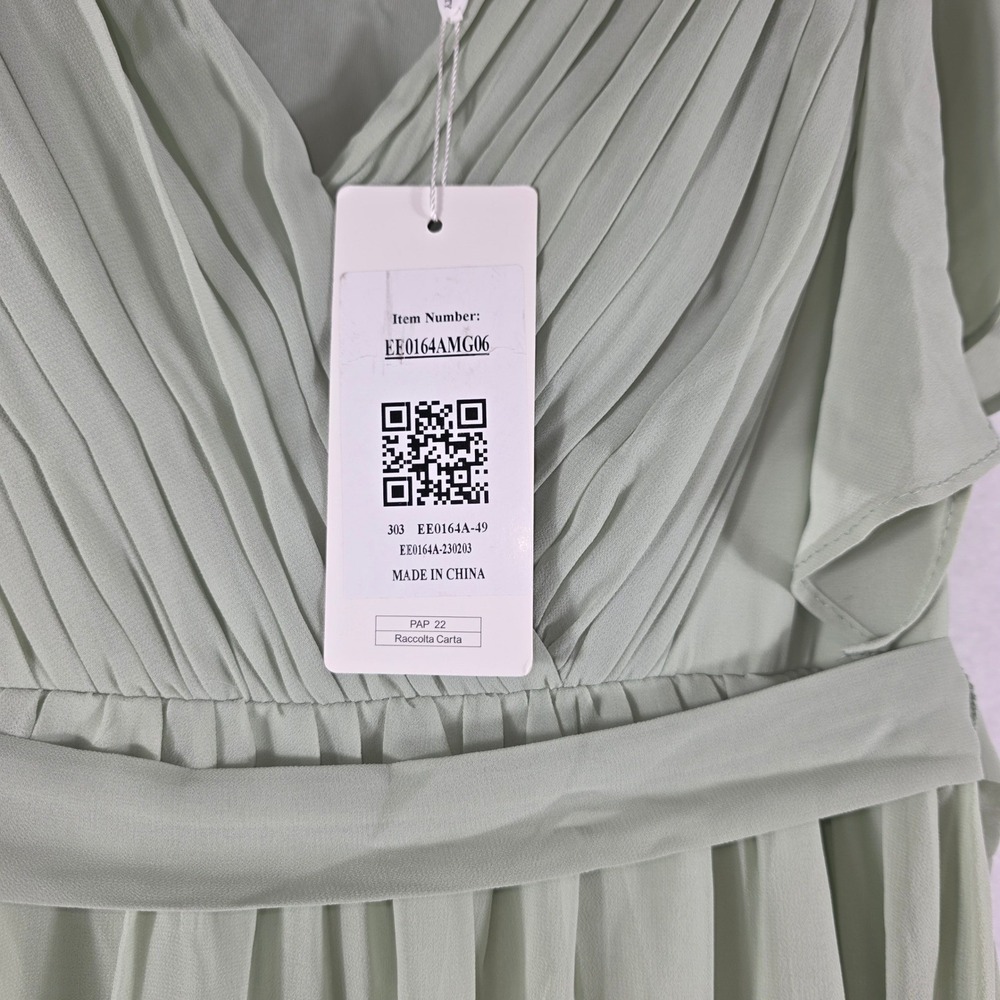 Ever Pretty Bridesmaids Dress Size 6 Sage Green Chiffon Pleated Maxi EE0164AMG06 - Picture 6 of 10